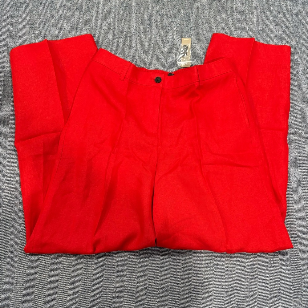 j.crew women’s harbor pant in linen | size m - Picture 3 of 5